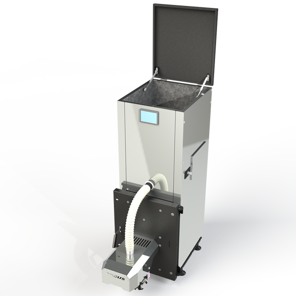 Моноблочный пеллетный котёл 90 кВт FOCUS, диапазон мощности (8-90кВт)